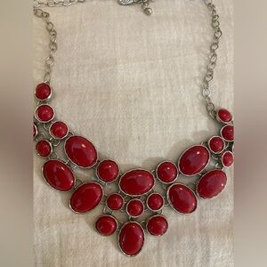 Red Bib Necklace Valentines Day‎ Gift